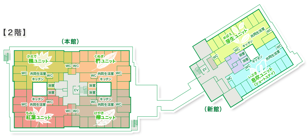 特別養護老人ホーム めぐみの杜 2階フロア案内